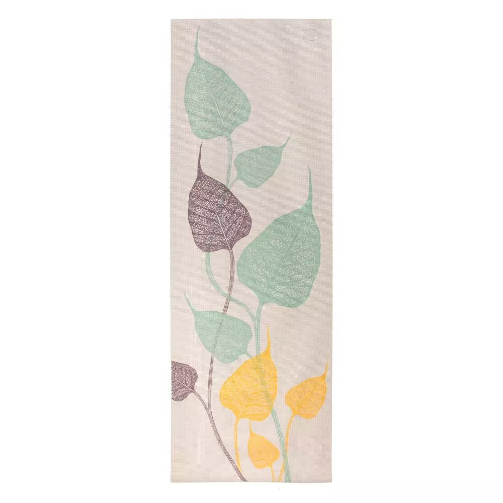 Bodhi Στρώμα γιόγκα Leela “Leaves” - silver cloud  183 x 60 cm , 4,5 mm  Βάρος: 1,4 kg - mykarma.gr