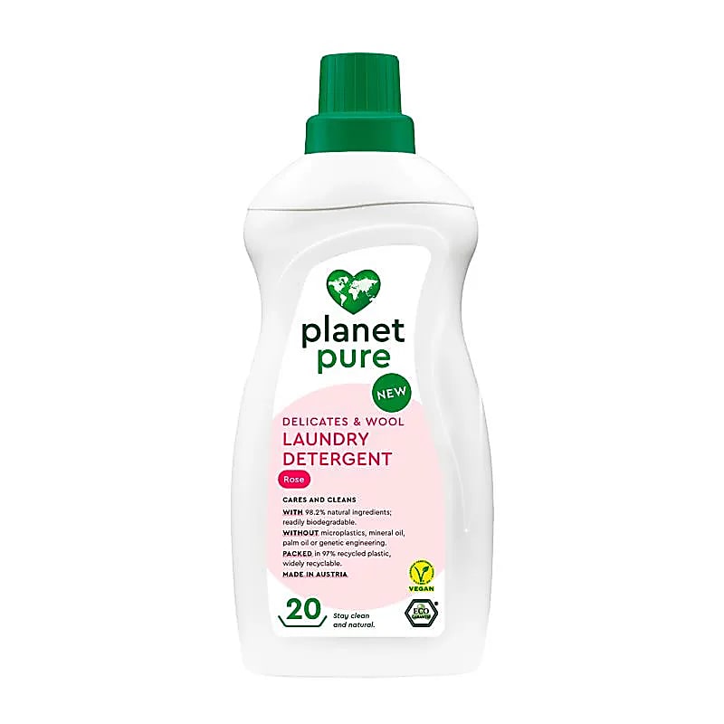 ΒΙΟ Planet Pure-Οργανικό υγρό Απορρυπαντικό Ρούχων για Μεταξωτά & Μάλλινα - Τριαντάφυλλο Περιεκτικότητα 1000ml για 20 πλύσεις - mykarma.gr