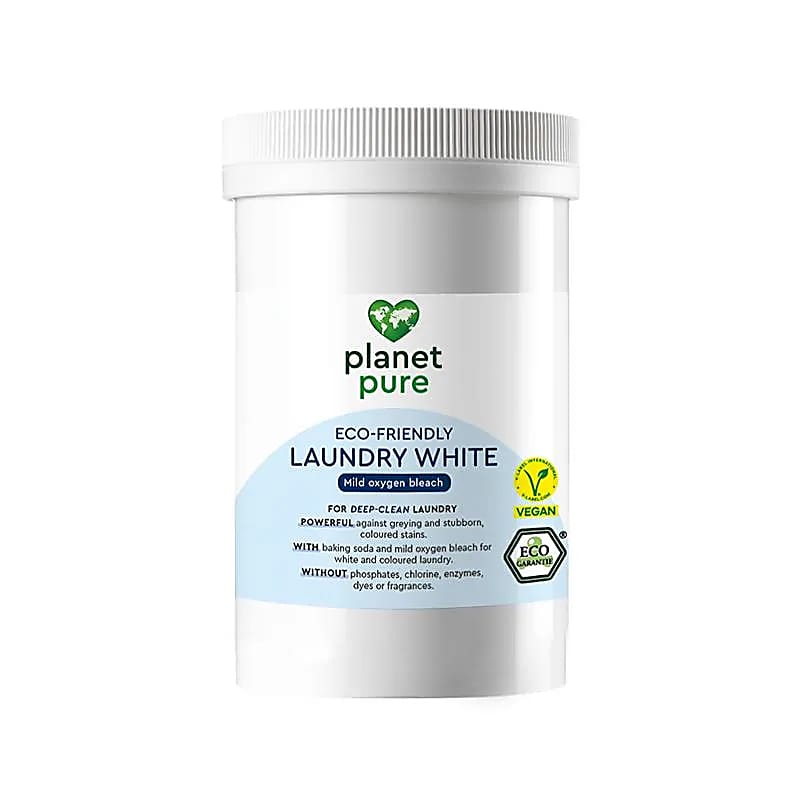 Bio Planet Pure καθαριστικά - Οργανικό ενισχυτικό πλύσης με αφαίρεση λακέδων για λευκά και χρωματιστά ρούχα - 450 g - mykarma.gr
