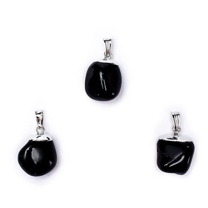Κρεμαστό Μενταγιόν από Μαύρο Όνυχα (Black Onyx) Διαστάσεις: 2 εκ (Η συσκευασία περιέχει 1 τεμάχιο) - mykarma.gr