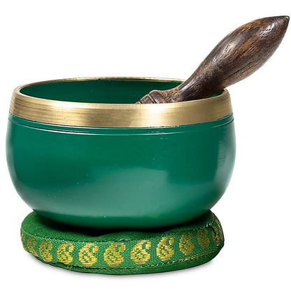 Σετ μουσικό μεταλλικό Singing Bowl 4o Chakra Heart Anahata με ραβδί & μαξιλάρι δώρο-πράσινο Διαστάσεις: 7,6 εκ Βάρος: 230 γρ - mykarma.gr