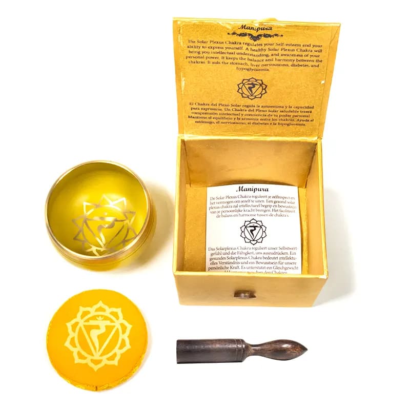Σετ μουσικό μεταλλικό Singing Bowl 3o Chakra Solar Plexus Manipura με ραβδί & μαξιλάρι δώρο-κίτρινο Διαστάσεις: 7,6 εκ Βάρος: 230 γρ - mykarma.gr