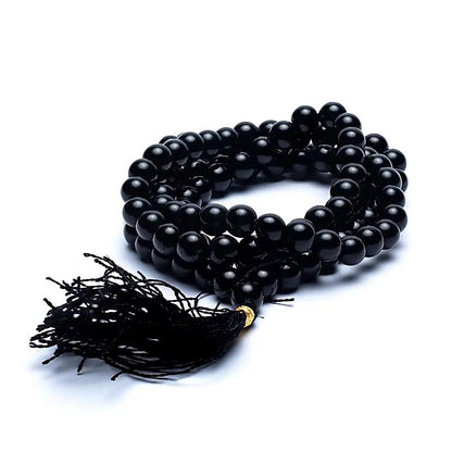 Mala Μαύρος Όνυχας (Black Onyx) - ποιότητα AA - 108 χάντρες των 0,6 cm - mykarma.gr