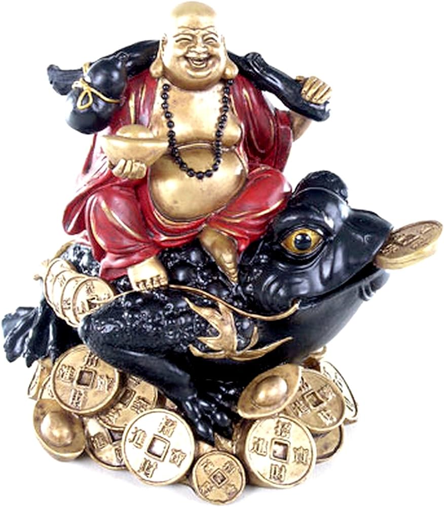 Βούδας Ευημερίας πάνω στο Βάτραχο τού Πλούτου Διαστάσεις 15 cm