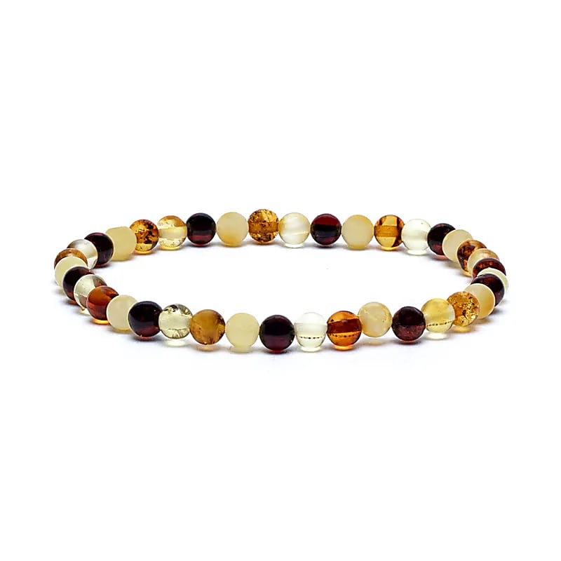 Βραχιόλι απο Κεχριμπάρι (Amber)-ελαστικό Διαστάσεις: 19cm Χάντρες: ± 5mm - mykarma.gr