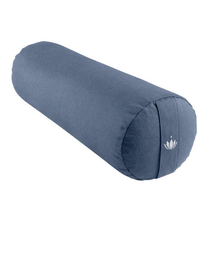 Lotuscrafts Στρογγυλό μαξιλάρι Bolster Restorative “Lotus” - Marine Blue - κάλυμμα απο οργανικό βαμβάκι Διαστάσεις: 64 × 24 εκ - mykarma.gr