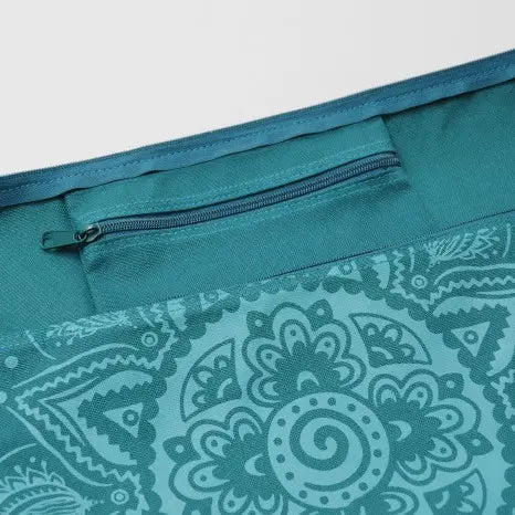 Yogistar - Τσάντα για στρώμα γιόγκα 'Basic' zip cotton - Spiral Mandala Petrol - 65 cm - mykarma.gr