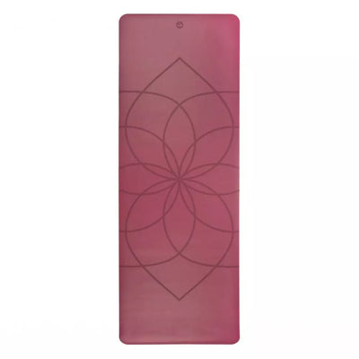 Bodhi - Στρώμα Yoga από φυσικό καουτσούκ & PU με Living Flower - berry   185 x 66 cm  4 mm  2,5 kg - mykarma.gr
