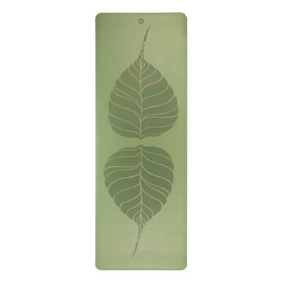 Bodhi - Στρώμα Yoga από φυσικό καουτσούκ & PU  με Bodhi Leaves - green  185 x 66 cm  4 mm  2,5 kg - mykarma.gr