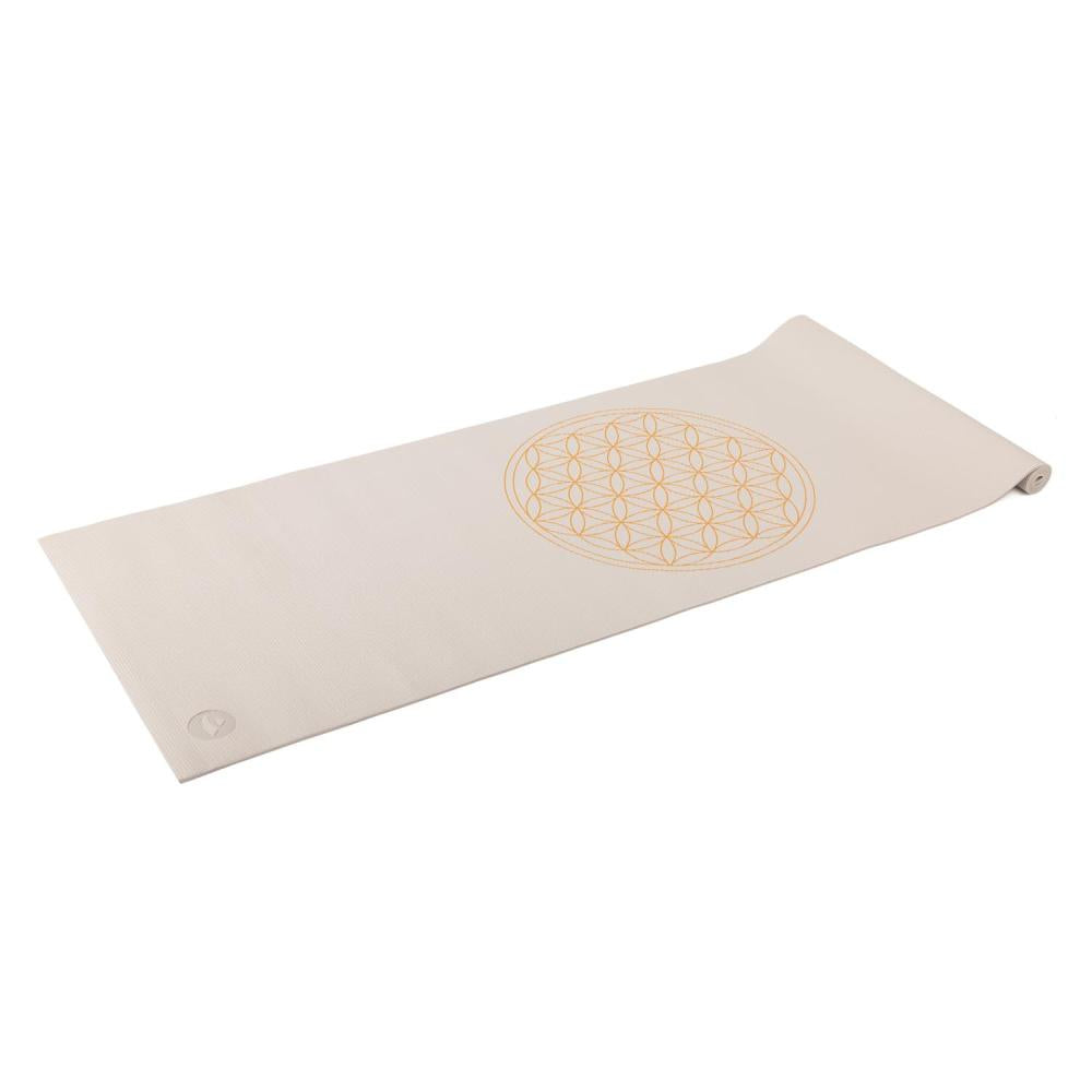 Bodhi Στρώμα γιόγκα Leela “Flower of Life” - silver cloud  183 x 60 cm, 4.5 mm - mykarma.gr