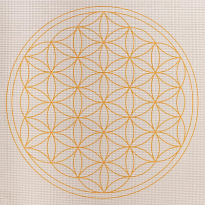 Bodhi Στρώμα γιόγκα Leela “Flower of Life” - silver cloud  183 x 60 cm, 4.5 mm - mykarma.gr