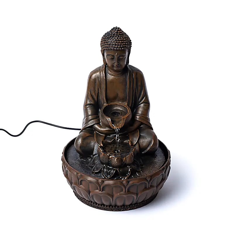 Συντριβάνι «Offering Buddha» Διαστάσεις: 19,5 Χ 19,5 Χ 29 εκ - mykarma.gr