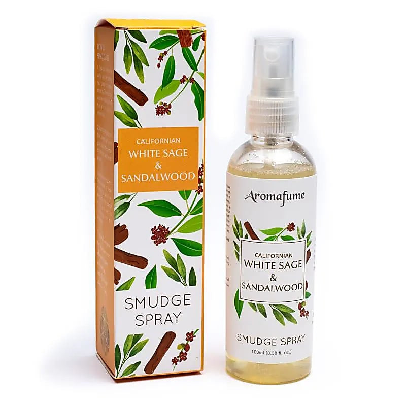 Smudge Spray-Φυσικό Σπρέι δωματίου με Λευκό Φασκόμηλο & Σανδαλόξυλο καθαρισμό χώρου 100 ml | Αιθέριο Έλαιο - mykarma.gr