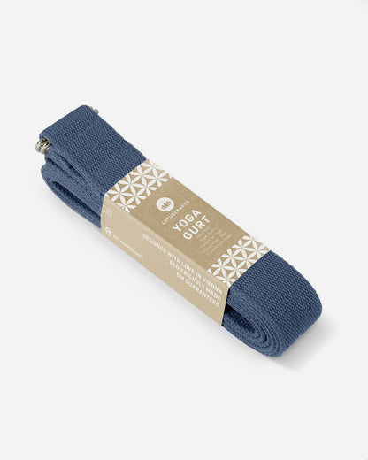 Lotuscrafts Ιμάντας γιόγκα D-Ring - marine blue - BIO βαμβάκι 250x3,8 εκ - mykarma.gr