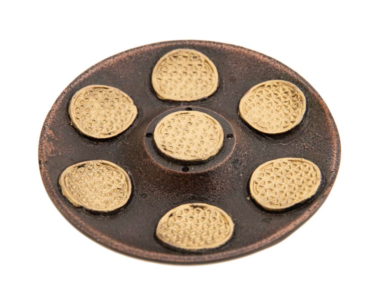 Βάση για Στικ «Flower of Life» μεταλλική Διάμετρος: 10,5 cm - mykarma.gr