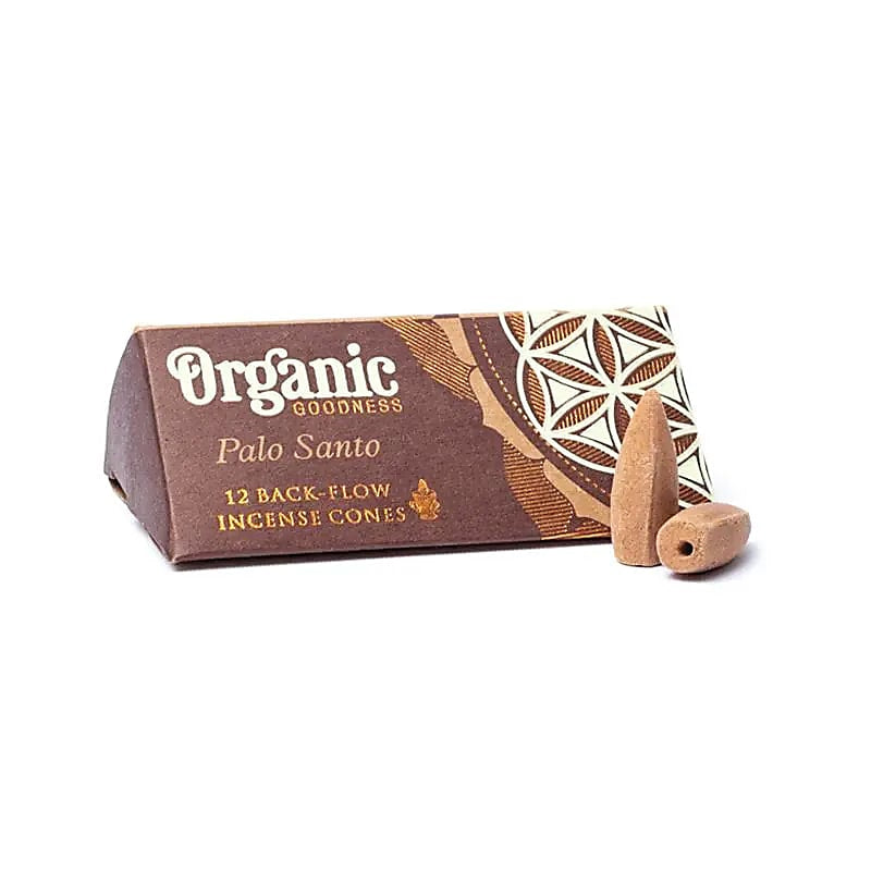 Organic Goodness Οικολογικοί Κώνοι θυμιάματος αναστροφής ροής Backflow- Palo Santo Βάρος: 24 g Περιεχει 12 κώνους - mykarma.gr