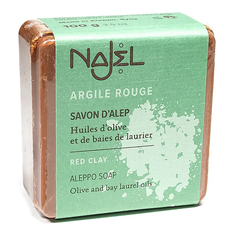 Najel - Σαπούνι Χαλεπιού με Κόκκινο Άργιλο (Red Clay) - απαλό απολεπιστικό 100gr - mykarma.gr