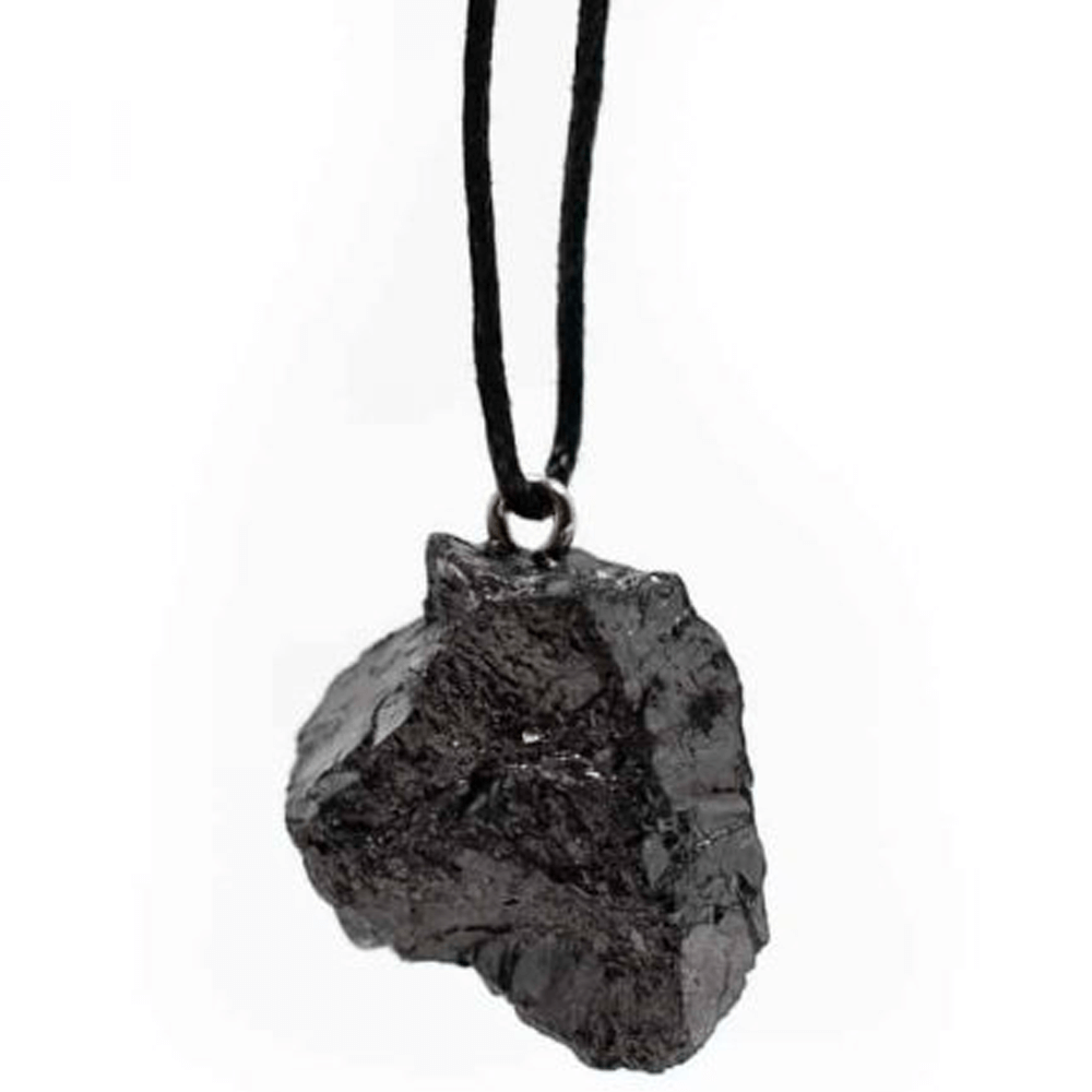 Κρεμαστό Μενταγιόν από Σουγκίτη AA ποιότητας (Elite Shungite)-ακατέργαστη πέτρα Βάρος: 10 γρ - mykarma.gr