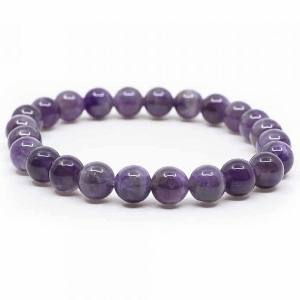 Βραχιόλι ελαστικό από Αμέθυστο (Amethyst) Διαστάσεις: 19 εκ Χάντρες: ± 6mm - mykarma.gr