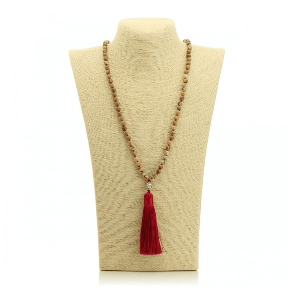 Japa Mala Ίασπις με Χάντρες και Κόμπους 6mm - mykarma.gr