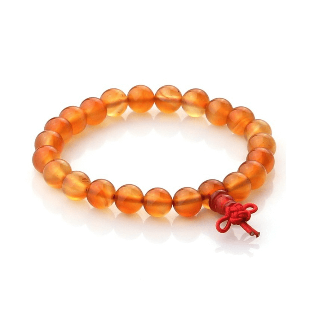 Θιβετιανό Βραχιόλι Mala - Καρνεόλη (Carnelian) - mykarma.gr