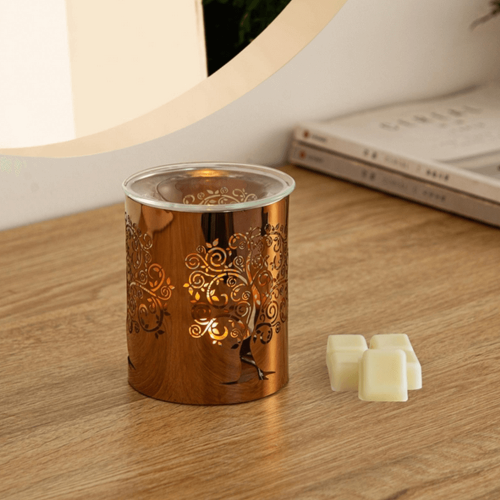 Oil Burner Καυστήρας «Δέντρο της Ζωής»(Tree of Life) από Μέταλλο & Γυαλί Διαστάσεις: 9 x 9 x 10.5 εκ - mykarma.gr
