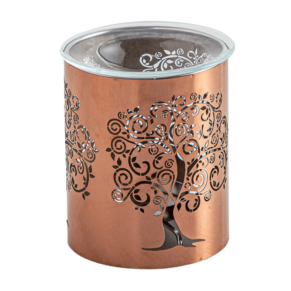 Oil Burner Καυστήρας «Δέντρο της Ζωής»(Tree of Life) από Μέταλλο & Γυαλί Διαστάσεις: 9 x 9 x 10.5 εκ - mykarma.gr