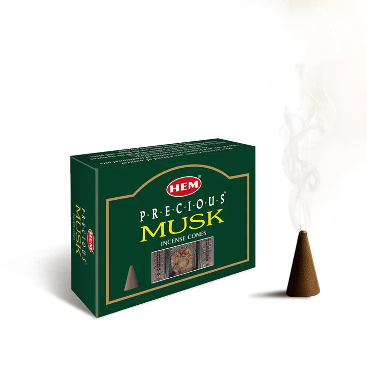 HEM Αρωματικοί Κώνοι – Άρωμα Μόσχου Precious Musk – 10 Τεμάχια - mykarma.gr