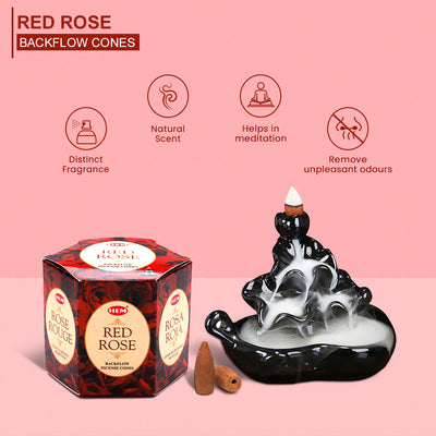 HEM backflow Κώνοι – Άρωμα Κόκκινου Τριαντάφυλλου Red Rose – 40 Κώνοι          Ask ChatGPT - mykarma.gr