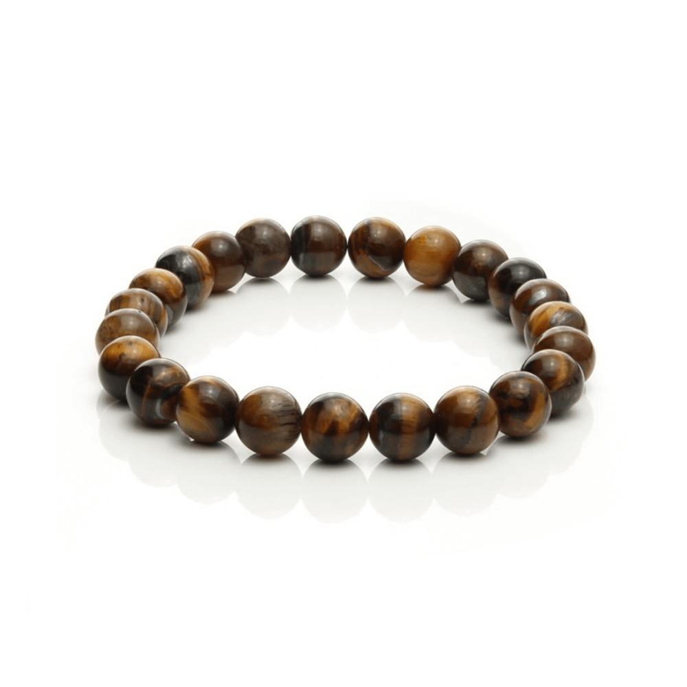 Βραχιόλι Από Μάτι Τίγρη (Tiger Eye) Με Χάντρες 8mm - mykarma.gr