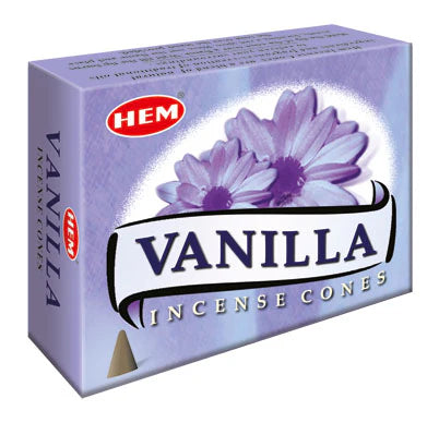HEM Αρωματικοί Κώνοι – Άρωμα Βανίλιας Vanilla – 10 Κώνοι - mykarma.gr