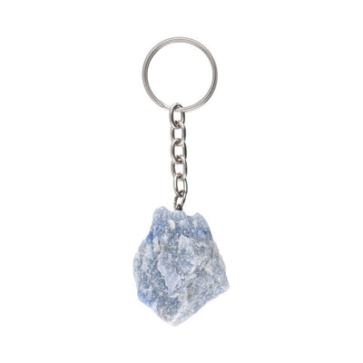Μπρελόκ από φυσικό ορυκτό Μπλε Χαλαζία (Blue Quartz) - ακατέργαστη πέτρα Διαστάσεις: 3 cm - mykarma.gr