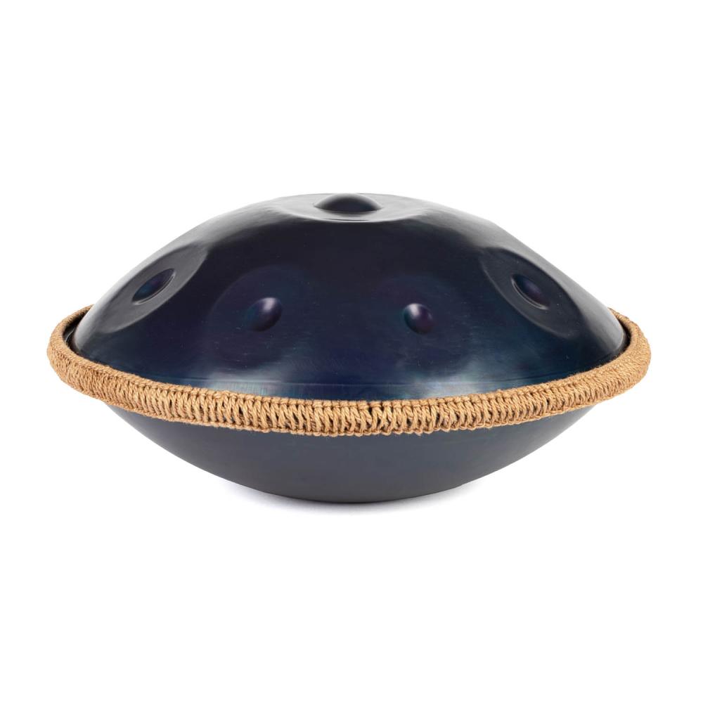 Handpan PRO 9 νοτών σε Ρε ελάσσονα, μπλε-μαύρο με προστατευτικό κάλυμμα