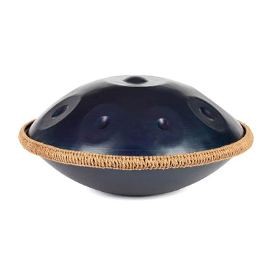 Handpan PRO 9 νοτών σε Ρε ελάσσονα, μπλε-μαύρο με προστατευτικό κάλυμμα
