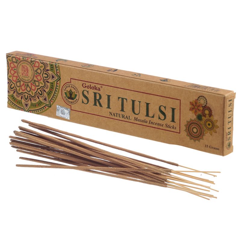 Οικολογικά Αρωματικά Στικ Goloka Natural Masala Sri Tulsi  15γρ Χρόνος καύσης για κάθε Στικ 30-40 λεπτά - mykarma.gr