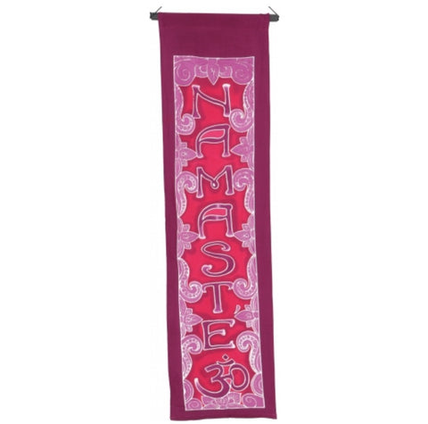 Κρεμαστά Τοίχου - Banner Namaste pink  100% βαμβάκι  90x30cm