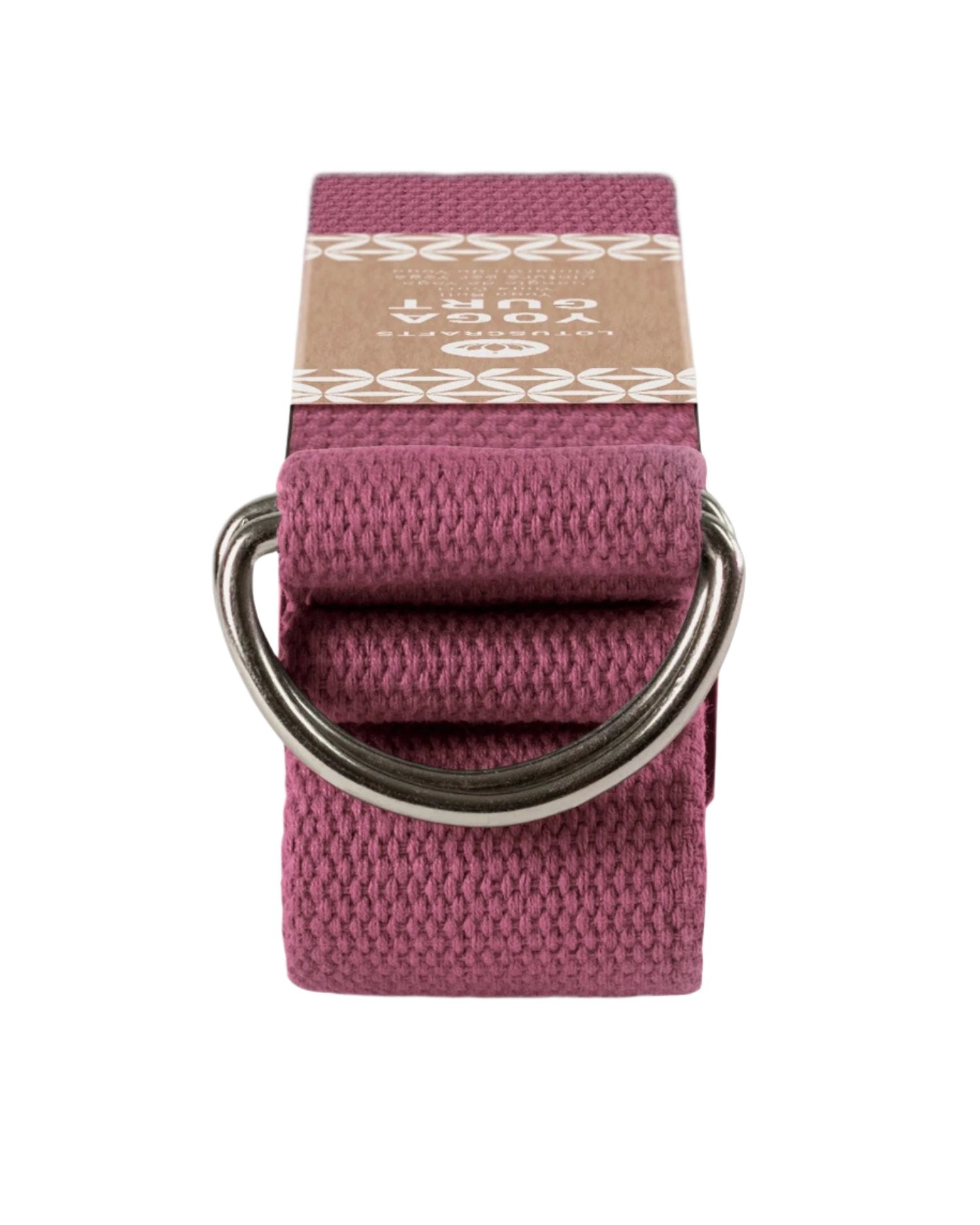 Lotuscrafts Ιμάντας γιόγκα D-Ring - aubergine - BIO βαμβάκι 250x3,8 εκ - mykarma.gr