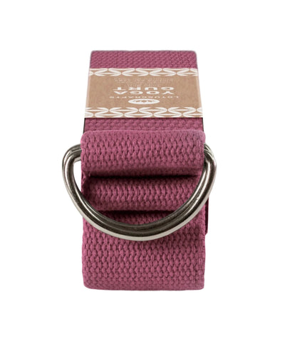 Lotuscrafts Ιμάντας γιόγκα D-Ring - aubergine - BIO βαμβάκι 250x3,8 εκ - mykarma.gr