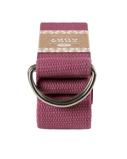 Lotuscrafts Ιμάντας γιόγκα D-Ring - aubergine - BIO βαμβάκι 250x3,8 εκ - mykarma.gr