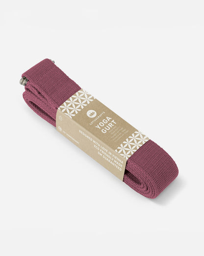 Lotuscrafts Ιμάντας γιόγκα D-Ring - aubergine - BIO βαμβάκι 250x3,8 εκ - mykarma.gr