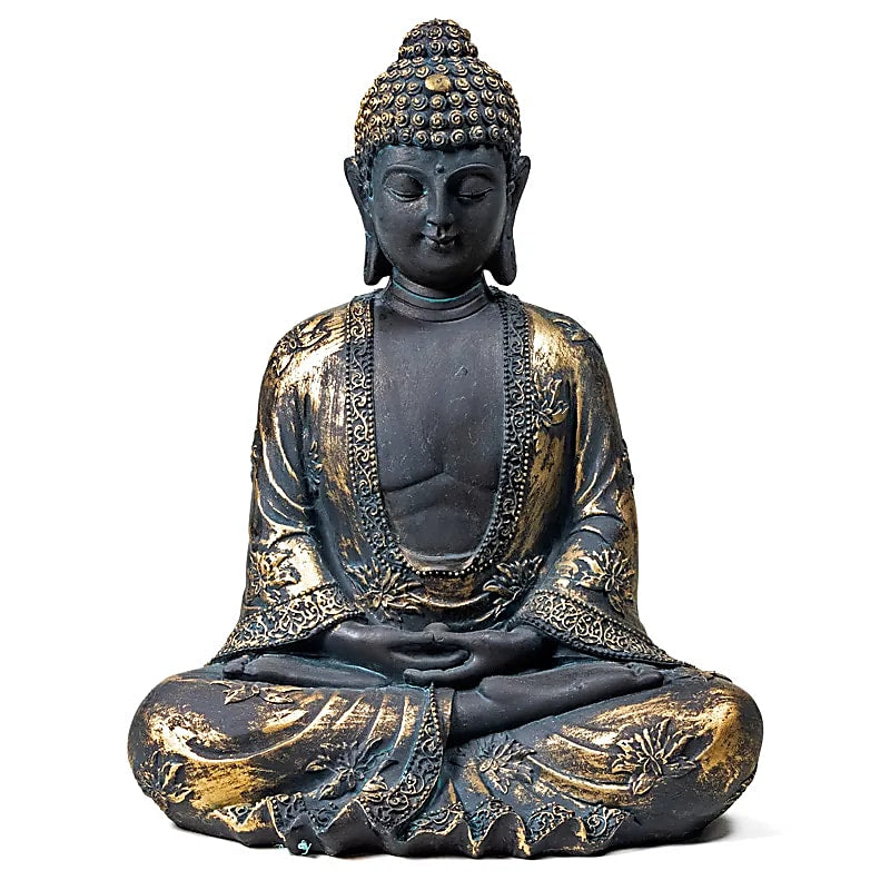 Βούδας στο Διαλογισμό, αντίκε φινίρισμα Ιαπωνία Βάρος: 470 g. Διαστάσεις: 17 × 11 × 22 cm - mykarma.gr
