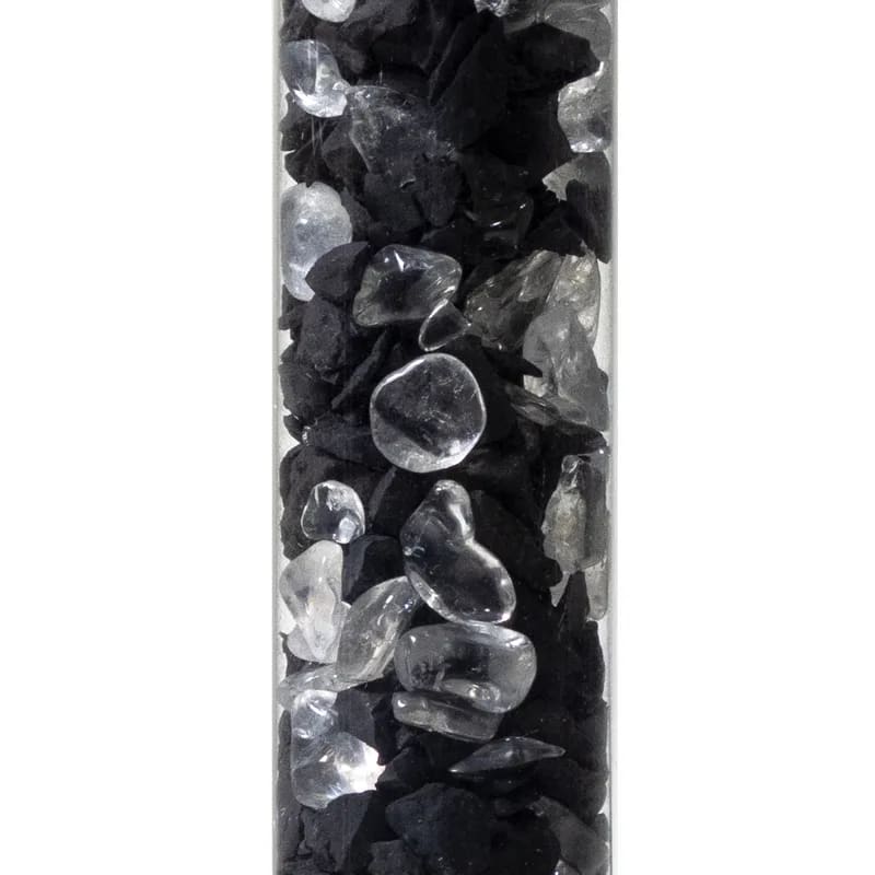 Ραβδι με Ημιπολύτιμος Λίθους (Gemstone) - ενεργοποίηση & καθαρισμό νερού Σουγκίτης με Λευκό Χαλαζία (Shungite/Rock Crystal) Διαστάσεις: 24 εκ - mykarma.gr