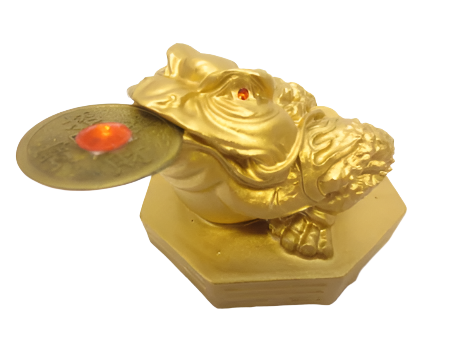 Μικρό αγαλματάκι Feng Shui Βάτραχος της Τύχης & Αφθονίας - χρυσό χρώμα Διαστάσεις: 6 x 7 εκ - mykarma.gr