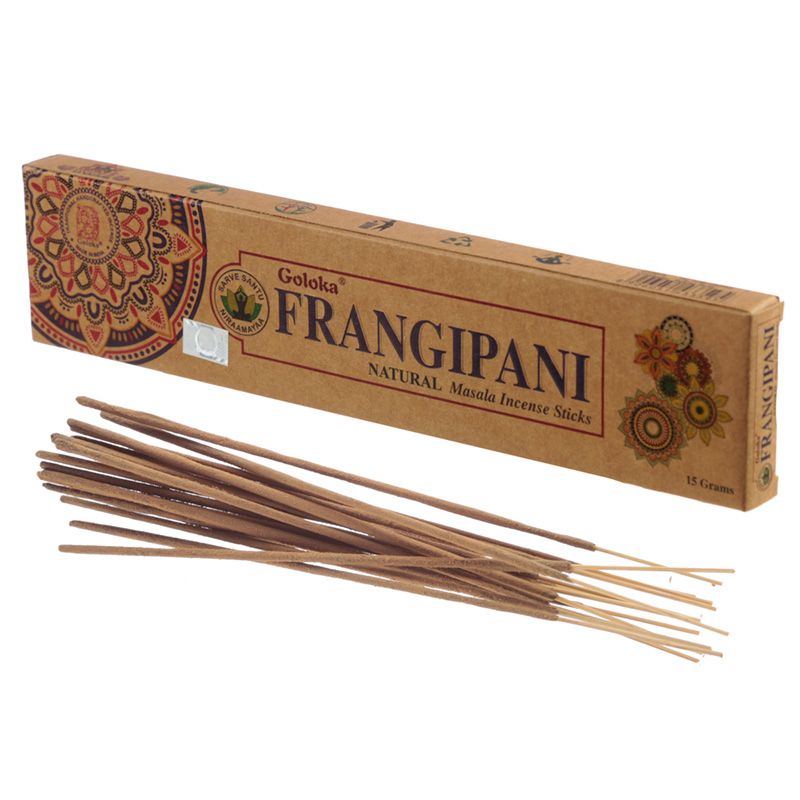 Οικολογικά Αρωματικά Στικ Goloka Natural Masala Frangipani 15γρ Χρόνος καύσης για κάθε Στικ 30-40 λεπτά - mykarma.gr