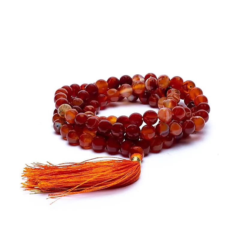 Mala με Καρνεόλη (Carnelian) - 108 χάντρες από 0,8 cm - mykarma.gr