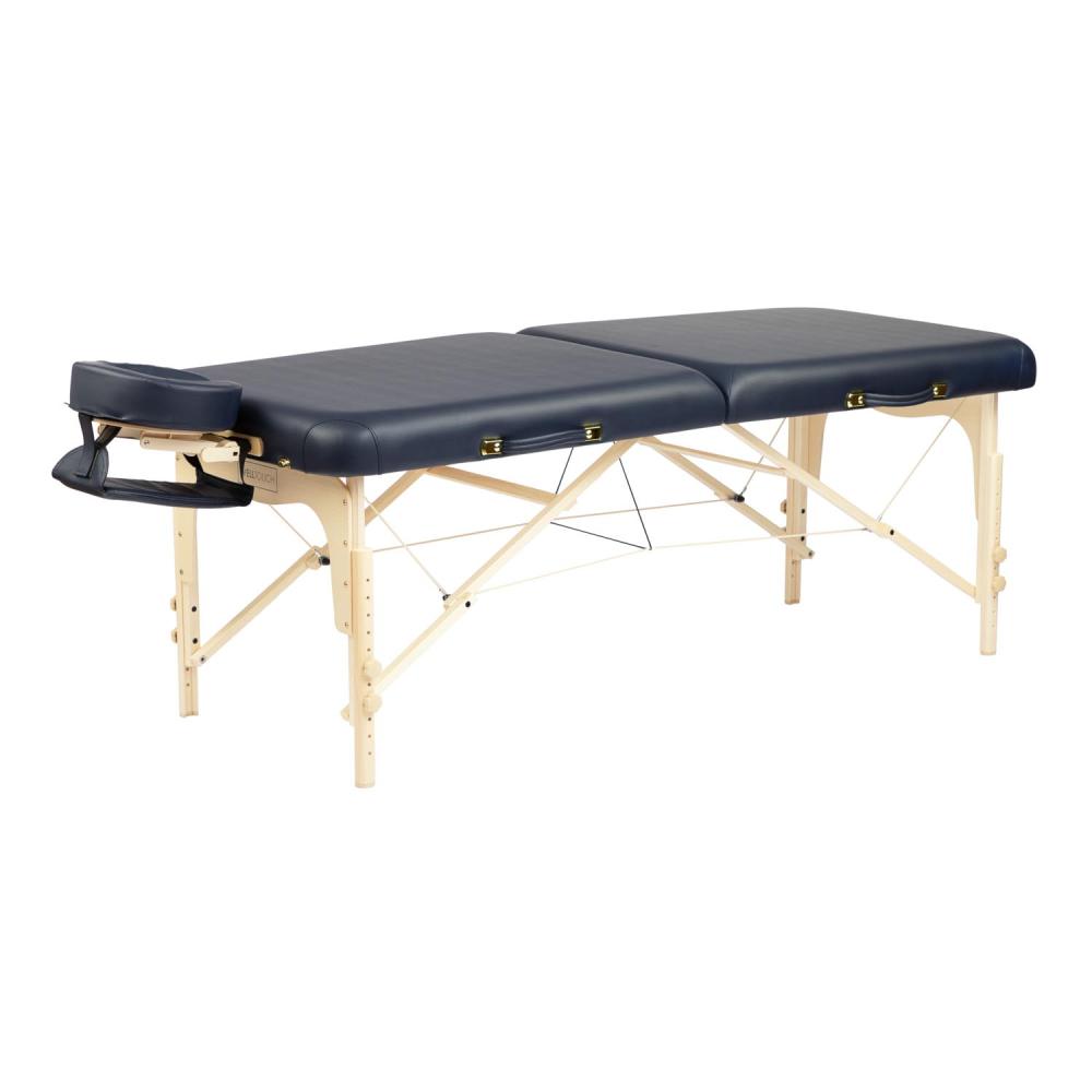 Φορητό κρεβάτι μασάζ WellTouch BALANCE II 76 cm σε σκούρο μπλε με προσκέφαλο