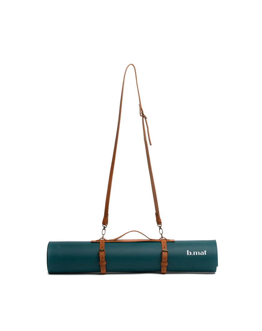 Bhalfmoon ιμάντας μεταφοράς στρώματος - mat carrier- απο vegan leather καφέ