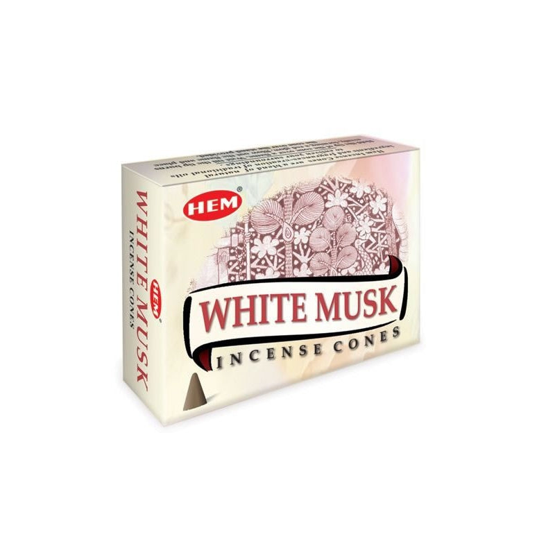 HEM Αρωματικοί Κώνοι – Άρωμα Λευκού Μόσχου White Musk – 10 Κώνοι - mykarma.gr