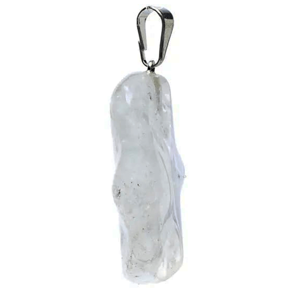 Κρεμαστό μενταγιόν από Λευκό Χαλαζία (White Quartz) σε ακανόνιστο σχήμα Διαστάσεις: ±3 cm - mykarma.gr