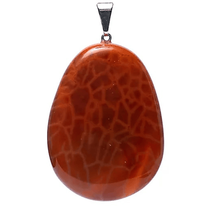 Κρεμαστό Μενταγιόν από Αχάτη (Fire Agate) σε σχήμα σταγόνας Διαστάσεις: ±3-4 cm - mykarma.gr